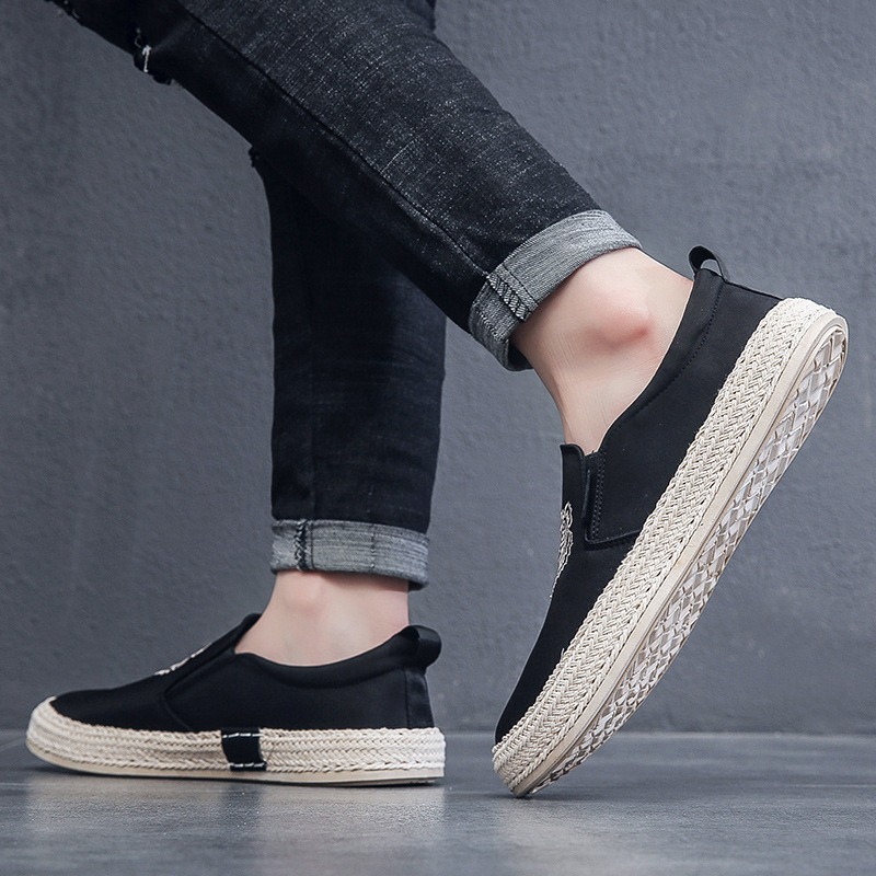 black Breathable shoes for man - Espadrille Slip On review and price