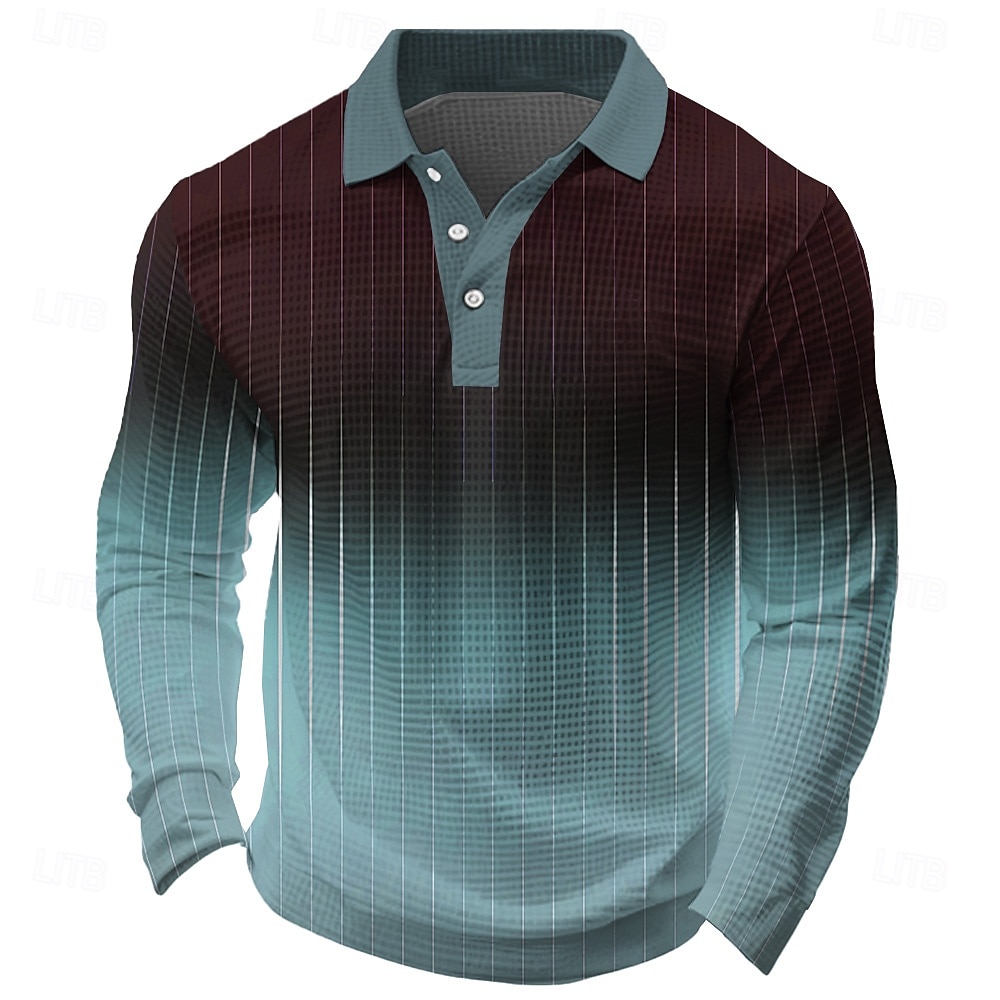 Men's 3D Digital Print Long Sl - Shirt Camp Collar review and price