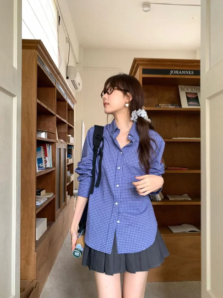 Vintage Blue Plaid Shirts for  - Shirt Camp Collar review and price