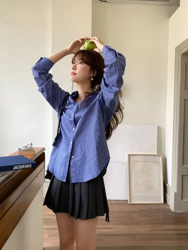 Vintage Blue Plaid Shirts for  - Shirt Camp Collar review and price